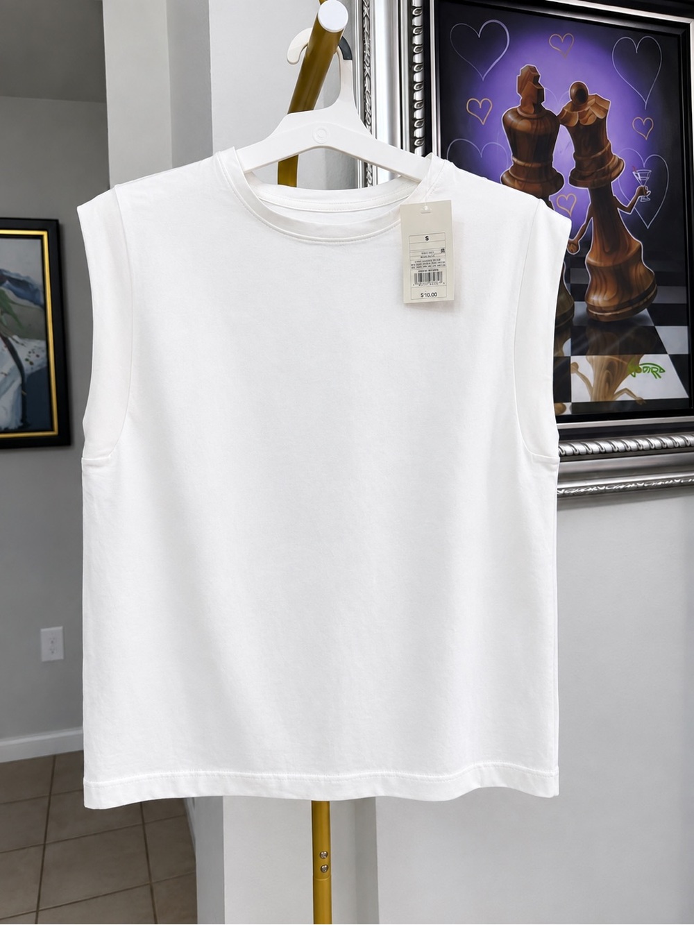 a new day White Sleeveless Tee - Clean Crewneck